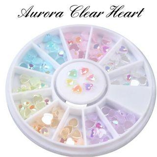 ハートオーロラストーン　6color　mixd(ネイル用品)