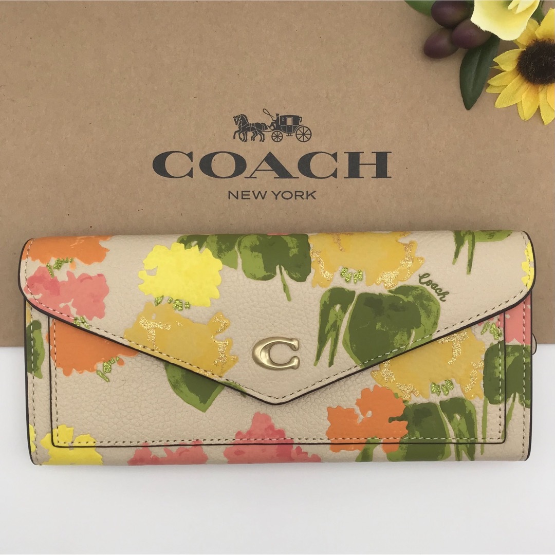 COACH 長財布 ☆大人気☆ ウィンソフトウォレット フローラルプリント ...