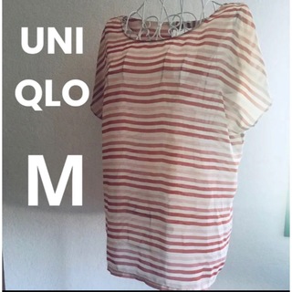 ユニクロ(UNIQLO)のユニクロ　シースルーシフォン　ボーダー柄ブラウス(シャツ/ブラウス(半袖/袖なし))