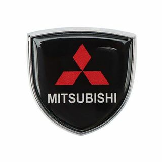 ミツビシ(三菱)のMITSUBISHI 三菱　3D金属ステッカー ブラック　Bタイプ　1枚(車外アクセサリ)