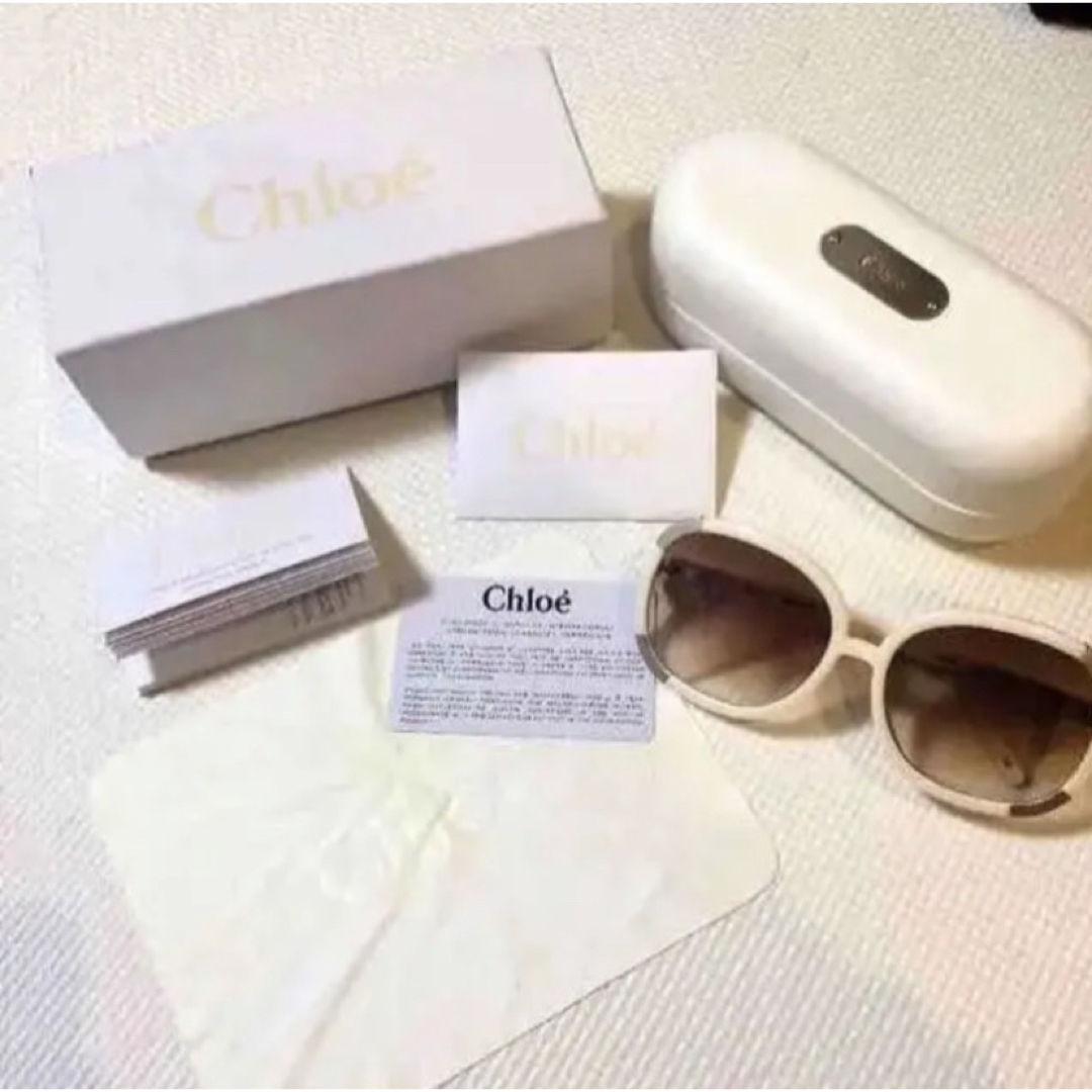 Chloe クロエ サングラス ホワイト クリーム色系