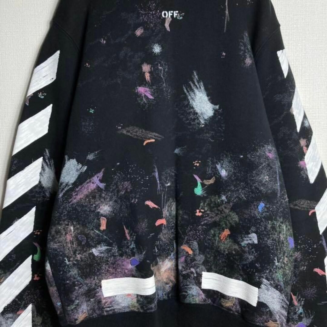 OFF-WHITE(オフホワイト)の【美品】オフホワイト　クロスアロー　スウェット　ギャラクシー　人気Lサイズ相当 メンズのトップス(スウェット)の商品写真