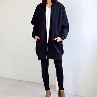 アズールバイマウジー(AZUL by moussy)の美品♡裏毛リブロングZIPブルゾン(ブルゾン)