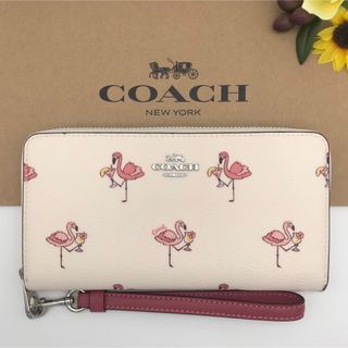 コーチ(COACH)のCOACH ★大人気★ ロングジップ アラウンド ウォレット フラミンゴ 新品(財布)