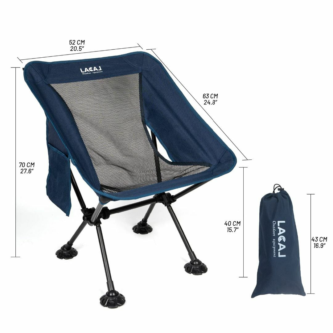 LACAL アウトドアチェア キャンプ椅子 椅 折りたたみ式 軽量1.17KG