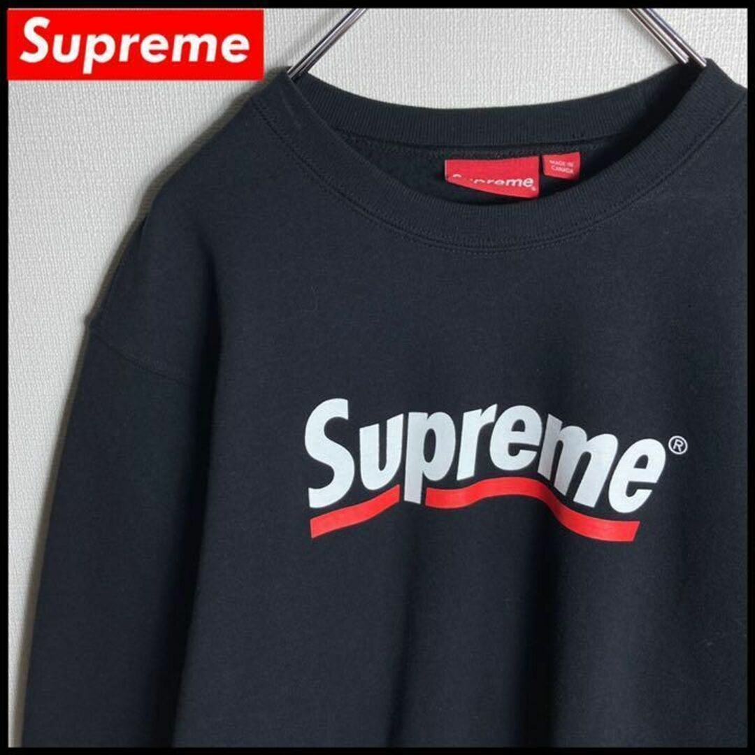 【激レア】シュプリーム Supreme スウェット デカロゴ ブラック