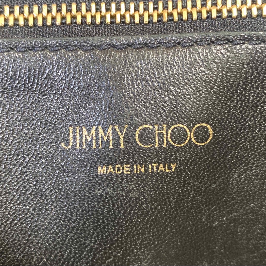 【JIMMY CHOO】TWIST BLACK×WHITE ロゴ型 トートバッグ