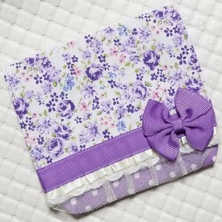 専用出品☆移動ポケット 4208.3927 女の子　お花　紫(ポシェット)