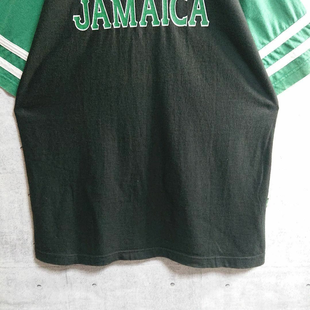 【オールドステューシー】90s 紺タグ USA製 ラグラン Tシャツ 黒×緑 M