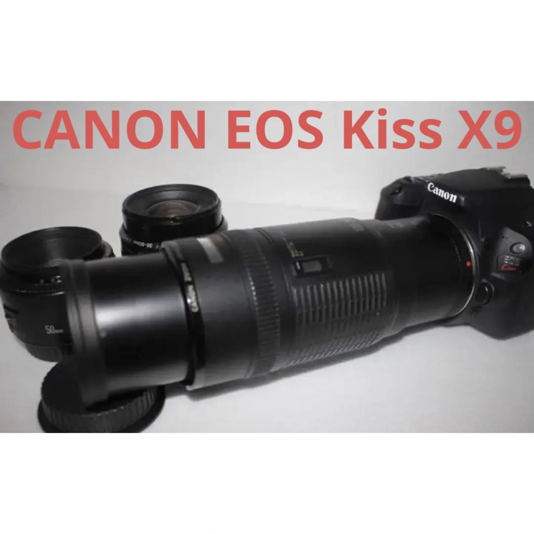 キャノン canon kiss x9 標準&望遠&単焦点トリプルレンズセットカメラ