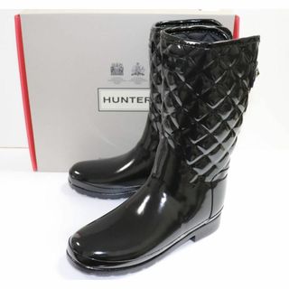 美品！定番hunter 黒 ショート レインブーツ靴/シューズ