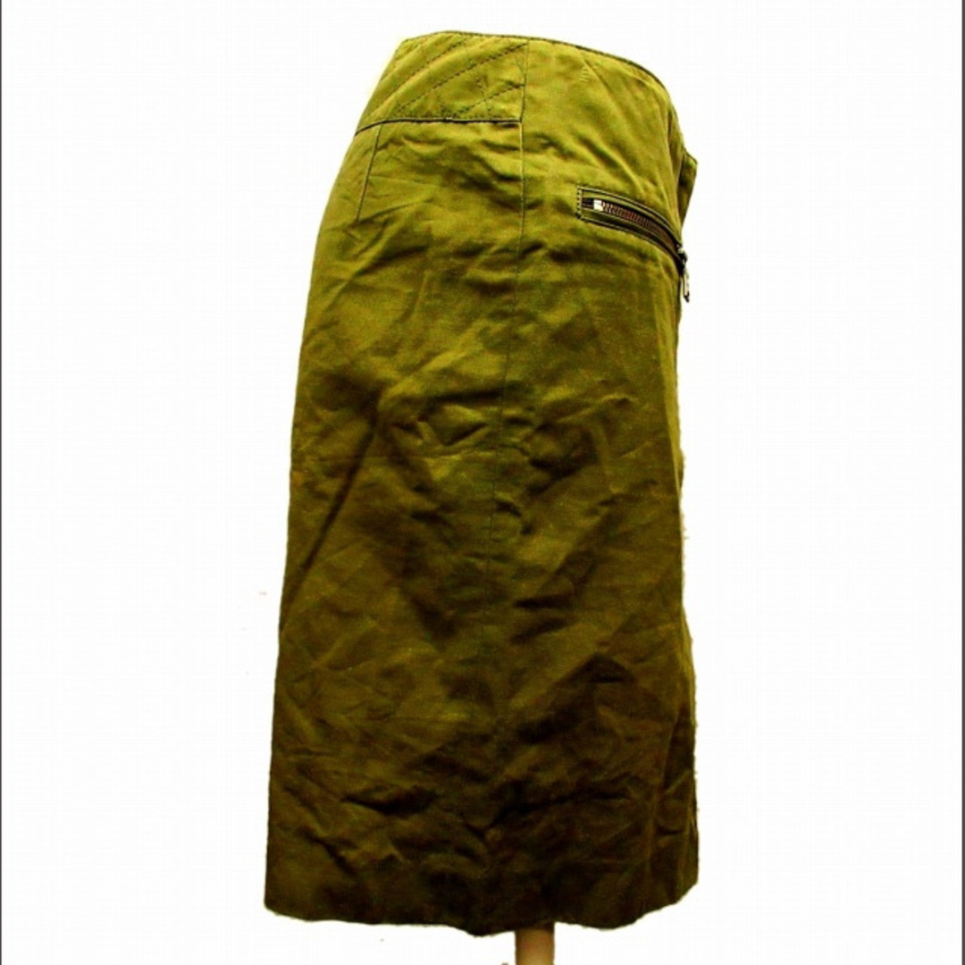 JOSEPH(ジョゼフ)のジョセフ JOSEPH 美品 スカート ひざ丈 綿 麻 緑系 カーキ 36 S レディースのスカート(ひざ丈スカート)の商品写真