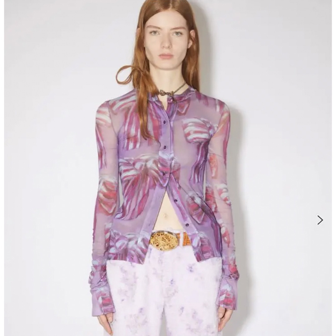 Acne Studios - BLACKPINKジェニ着用☆リボンプリントシャツ M Acne Studios - BLACKPINKジェニ着用☆リボンプリントシャツ M