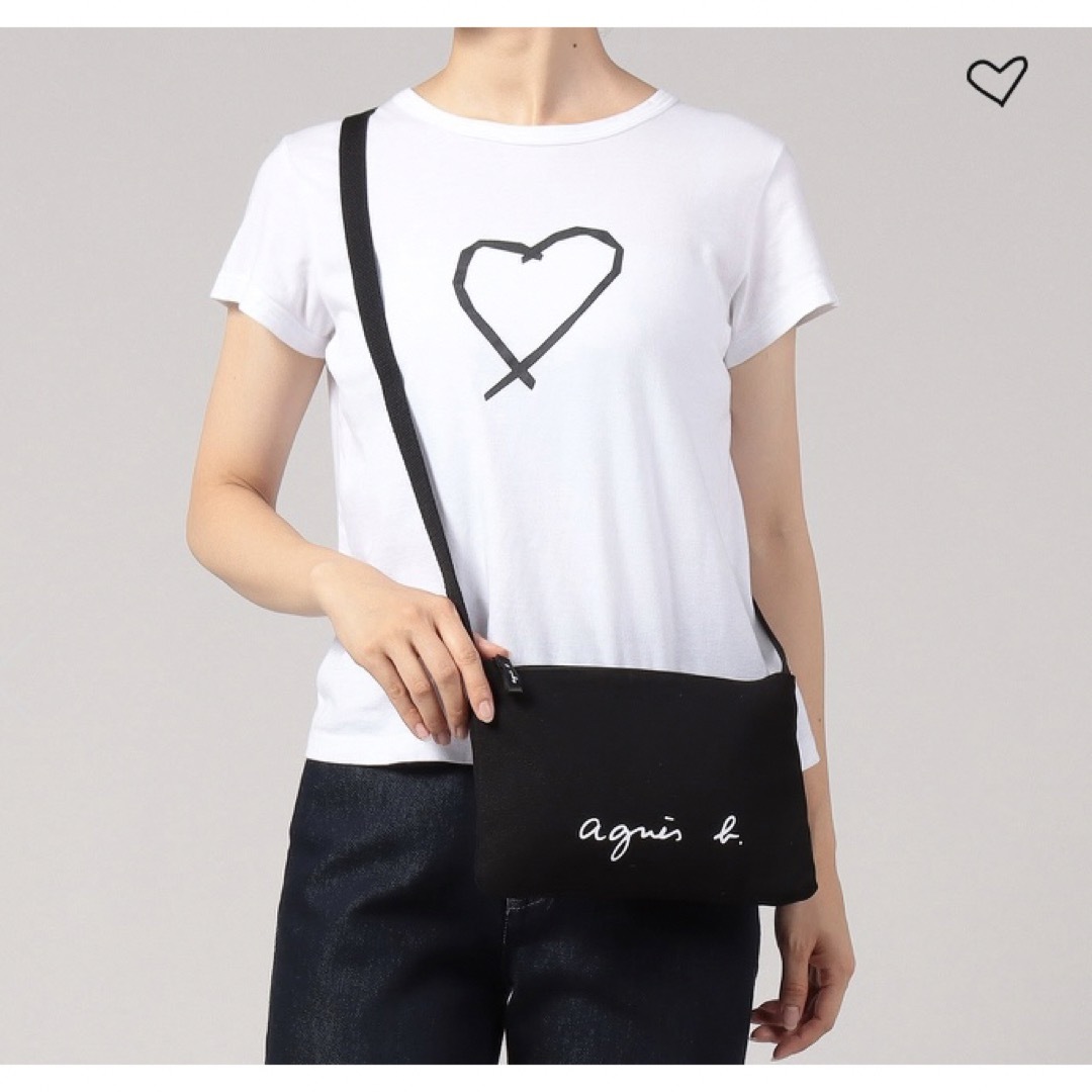 新品タグ付 agnes b. ロゴサコッシュ 黒