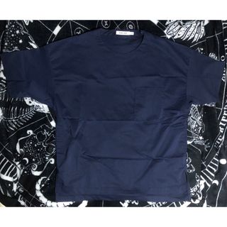 グローバルワーク(GLOBAL WORK)のGLOBAL WORK Tシャツ　半袖ニット　ポケット　ネイビー  S(Tシャツ/カットソー(半袖/袖なし))