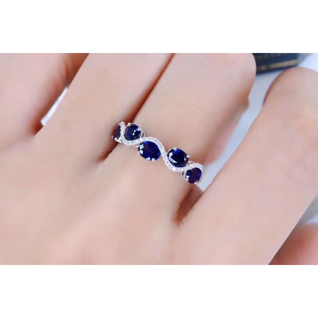 ⭐天然 ロイヤルブルーサファイア ダイヤ リング k18 1.81ct