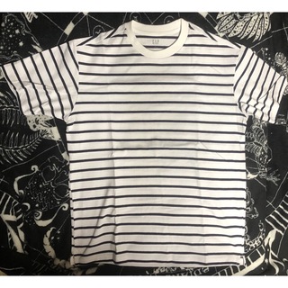ギャップ(GAP)のGAP ストライプ　クルーネック　Tシャツ ブラック　ホワイト(Tシャツ/カットソー(半袖/袖なし))