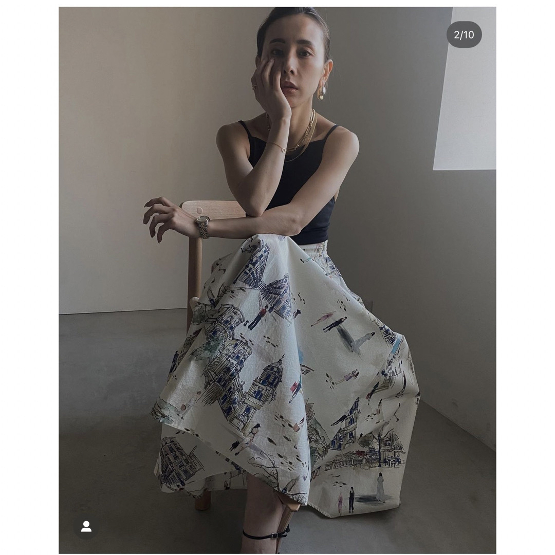 海外正規品 ＜AMERI＞MEDI MALAGA PLENTIFUL FLARE SKIRT | rachmian.com