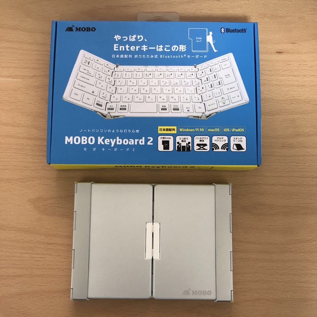 MOBO Keyboard 2 シルバー/ホワイト AM-K2TF83J/SLW無接続方式