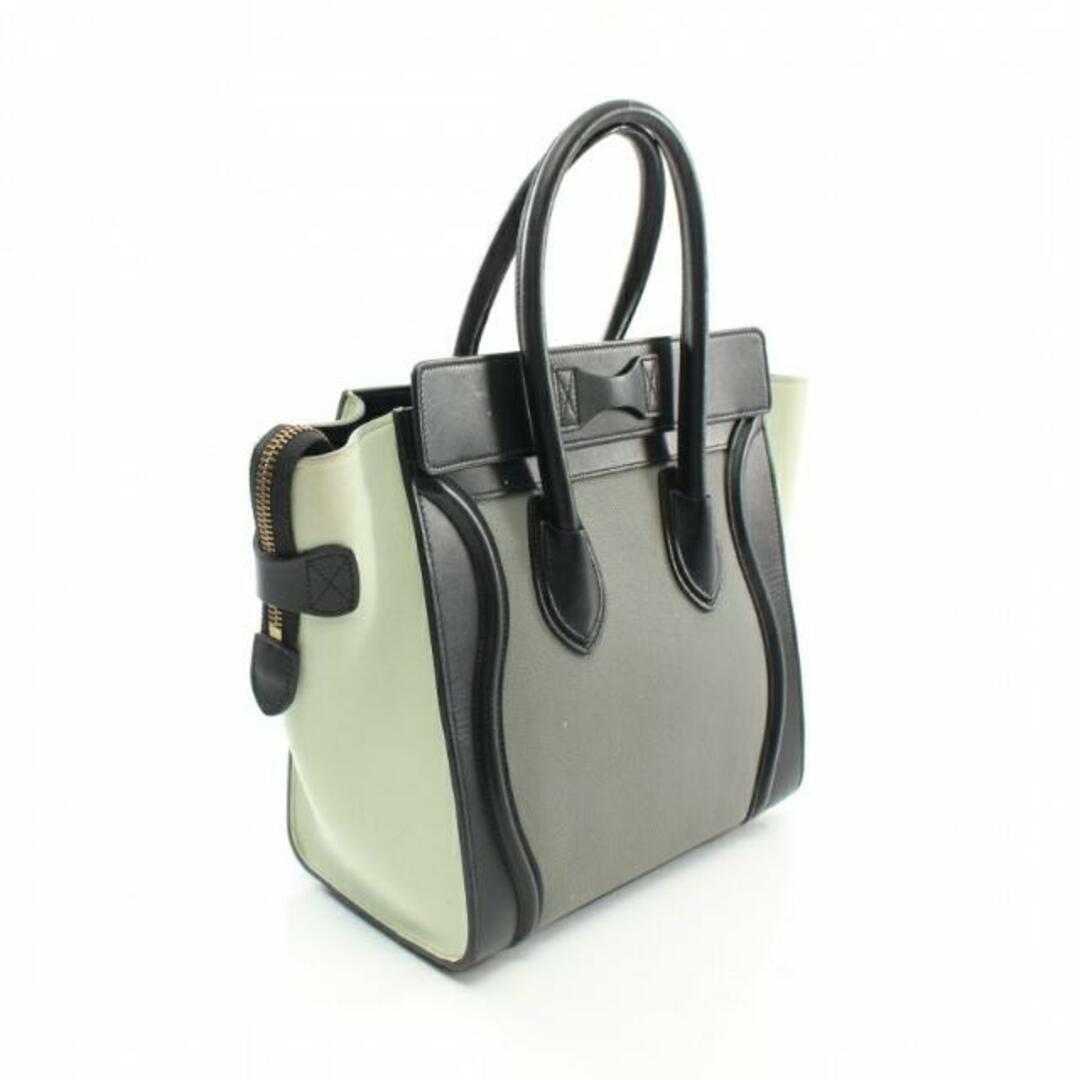 CELINE セリーヌ ラゲージ レザー ショッパー ハンドバッグ トートバッグ レディース ブラック/ホワイト