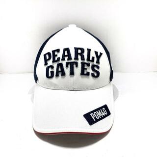 パーリーゲイツ(PEARLY GATES)のパーリーゲイツ キャップ - 白×ネイビー(キャップ)