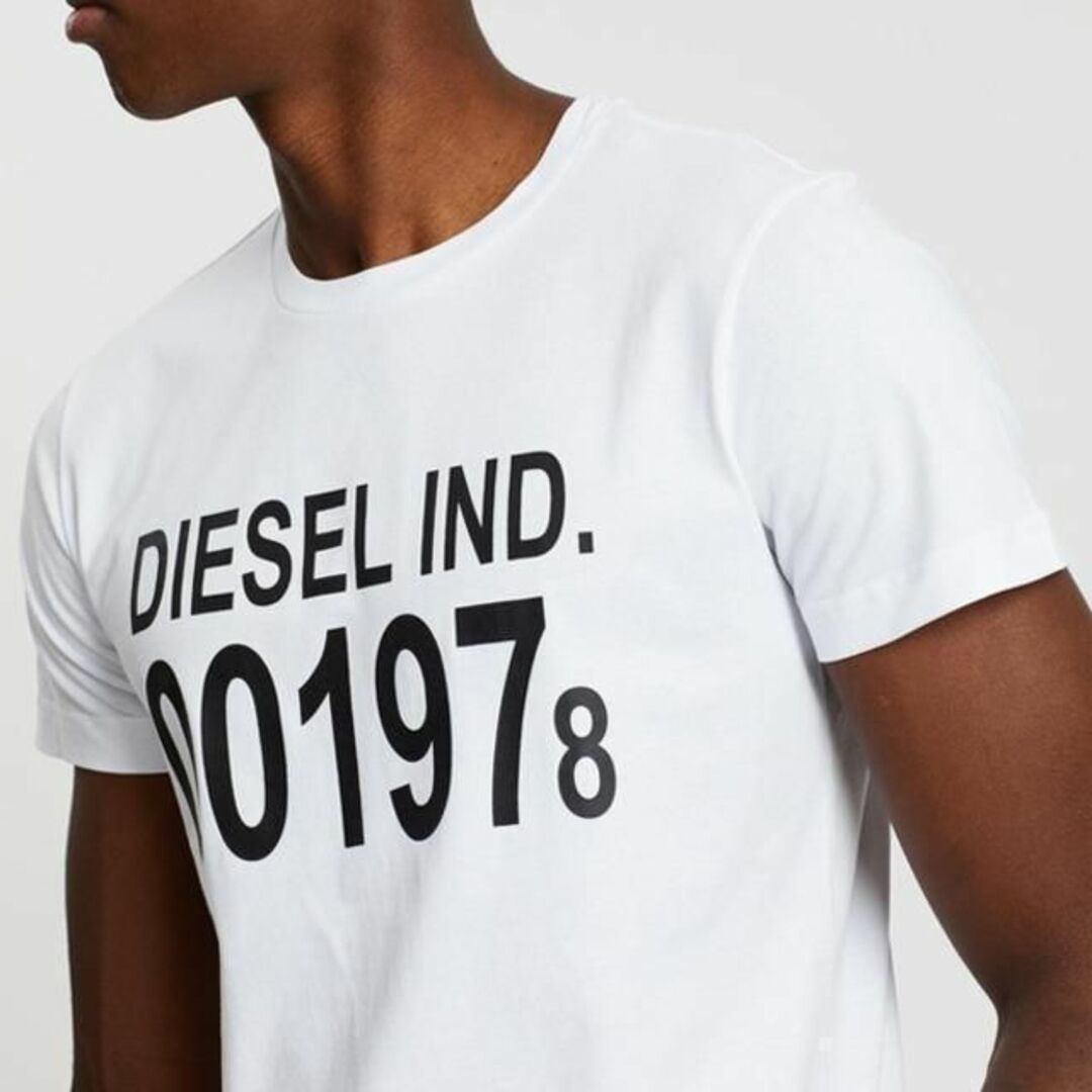 新品 L DIESEL ブランド ロゴ Tシャツ カットソー 白 D4