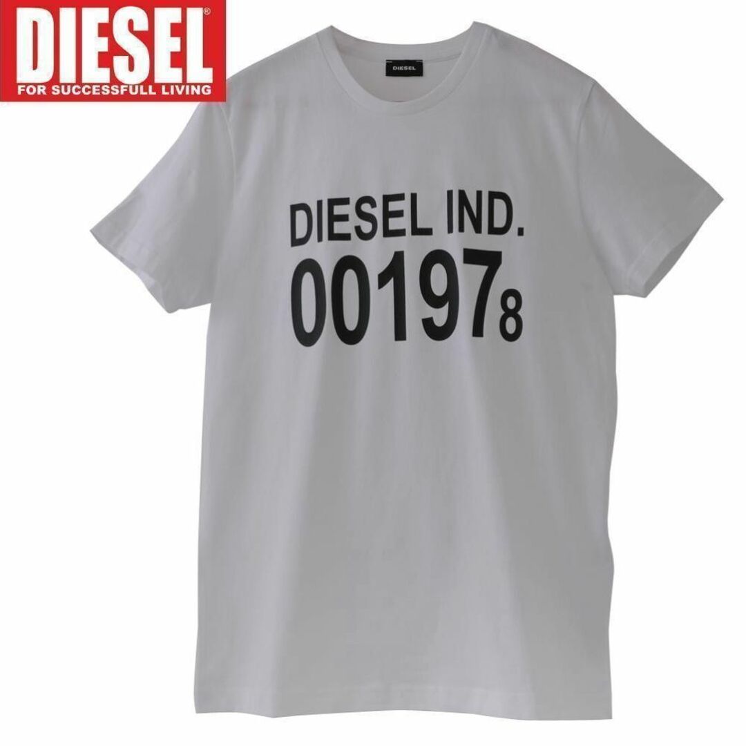 新品 L DIESEL ブランド ロゴ Tシャツ カットソー 白 D4