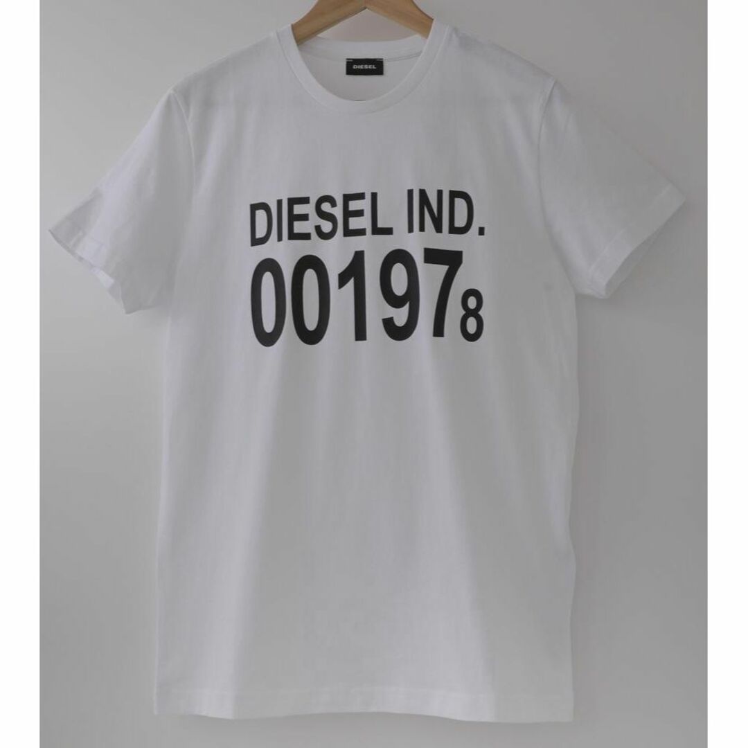 新品 L DIESEL ブランド ロゴ Tシャツ カットソー 白 D4