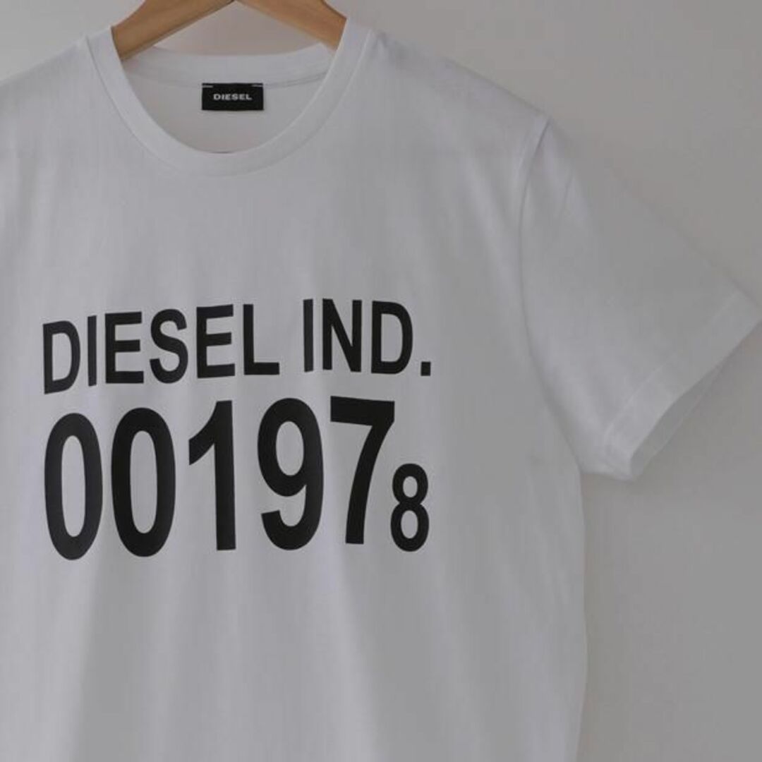 新品 L DIESEL ブランド ロゴ Tシャツ カットソー 白 D4