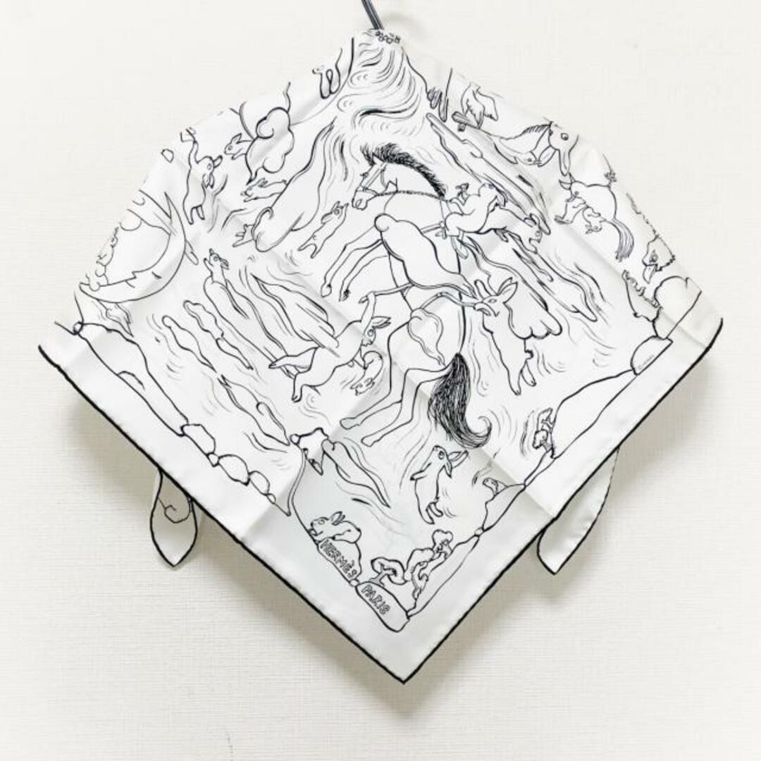 Hermes - エルメス スカーフ美品 カレ90 白×黒の通販 by ブランディア