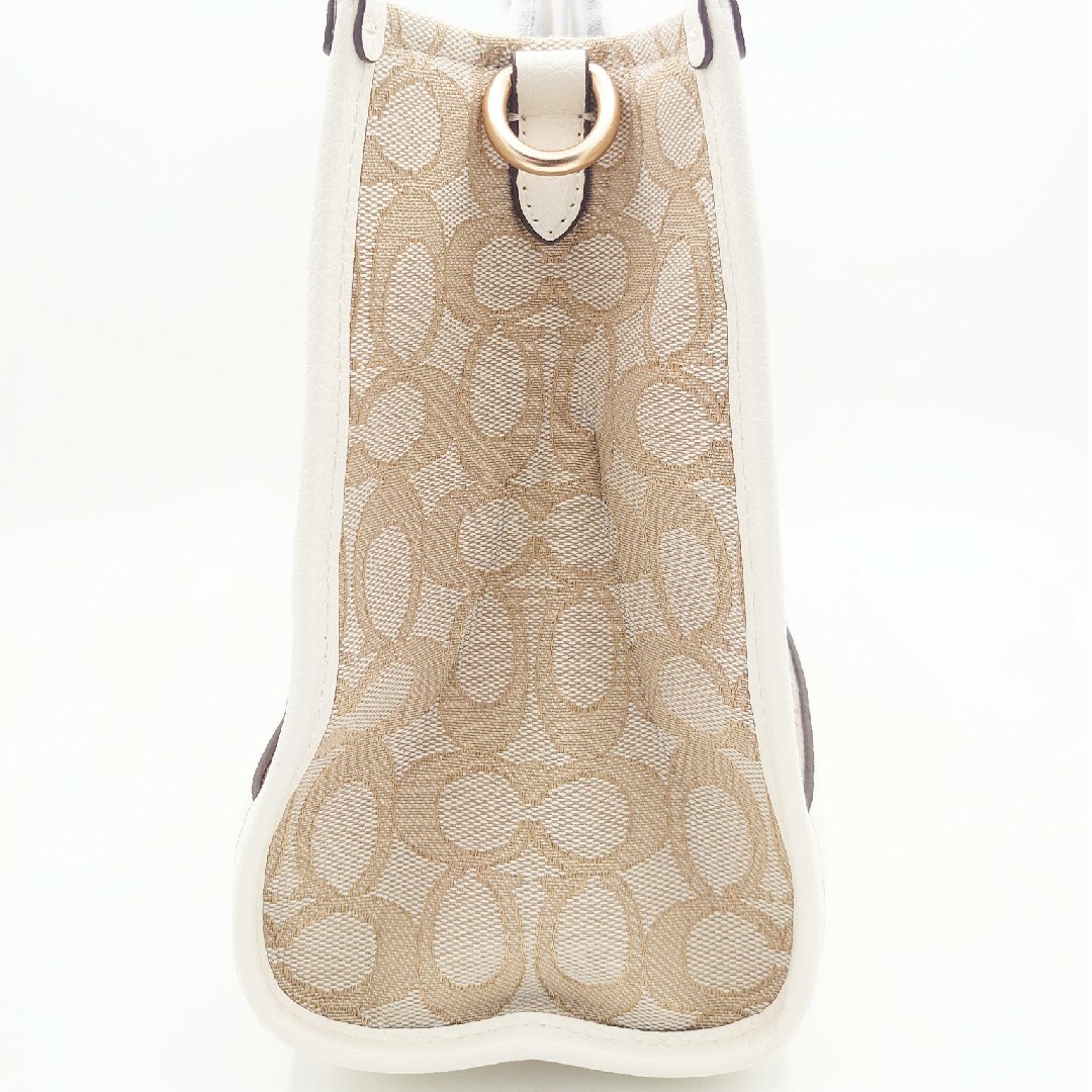 COACH デンプシー トートバッグ 2way シグネチャー ホワイト