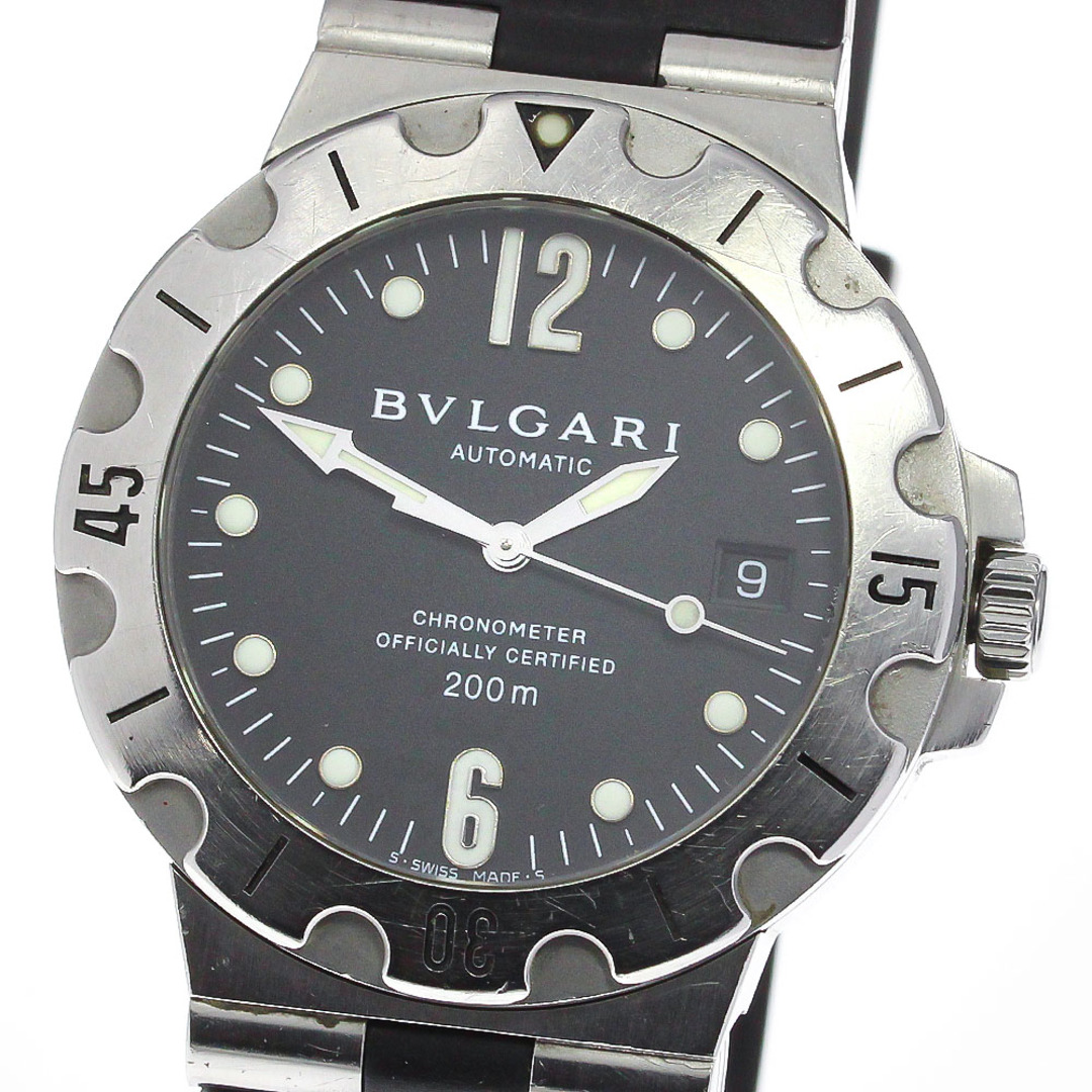 訳あり ブルガリ BVLGARI SD38SGMT ディアゴノ スクーバ GMT デイト 自動巻き メンズ _752848