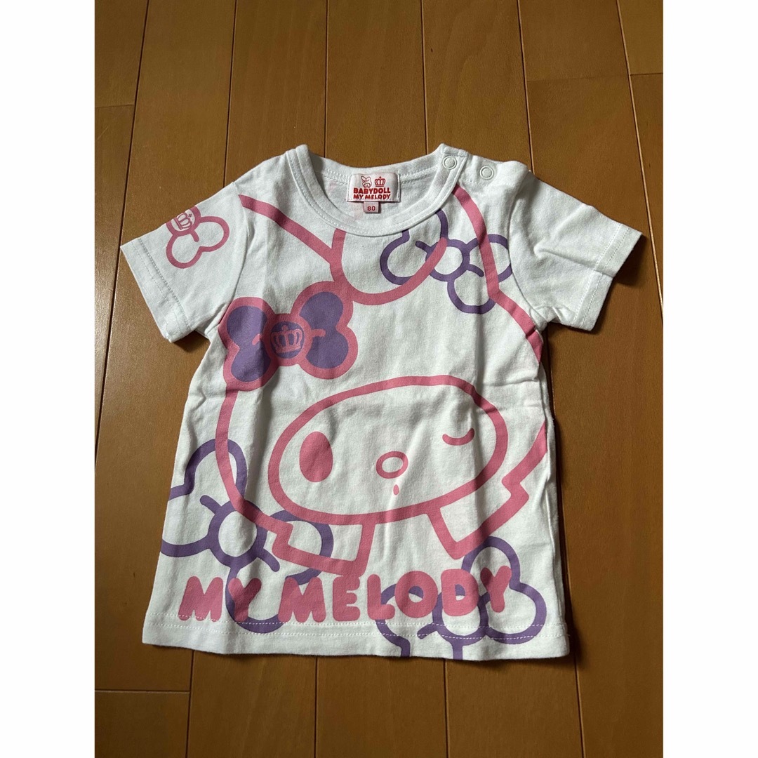 BABYDOLL(ベビードール)のベビードール　マイメロディ　Tシャツ　80センチ キッズ/ベビー/マタニティのベビー服(~85cm)(Ｔシャツ)の商品写真