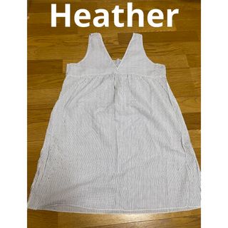 ヘザー(heather)のHeather ヘザー　ワンピース　チュニック　ストライプ　白　薄い　難あり(ミニワンピース)