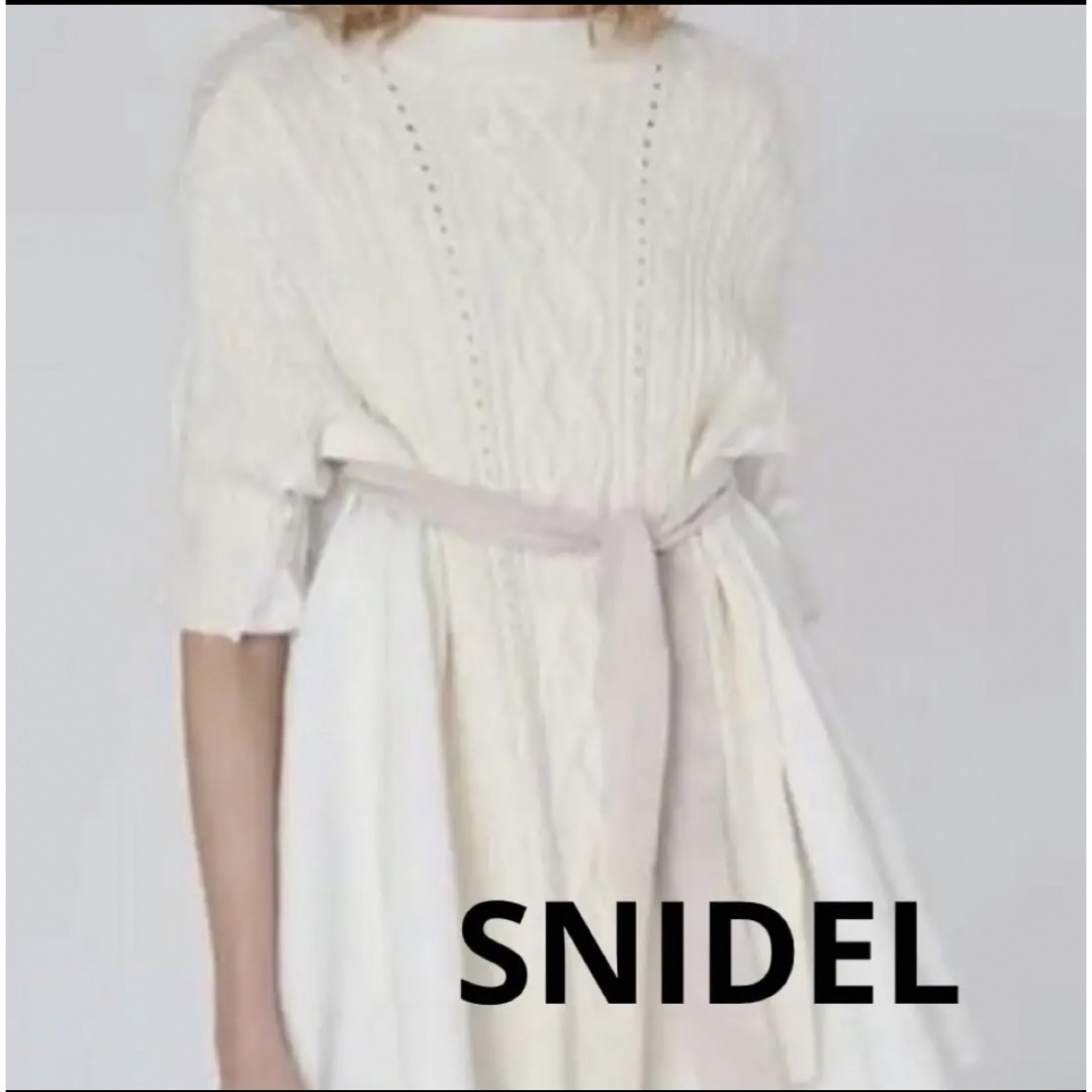 SNIDEL(スナイデル)のスナイデル SNIDEL♡ ニット×デニムワンピース レディースのワンピース(ミニワンピース)の商品写真