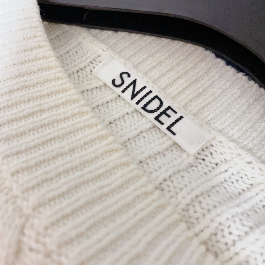 SNIDEL(スナイデル)のスナイデル SNIDEL♡ ニット×デニムワンピース レディースのワンピース(ミニワンピース)の商品写真