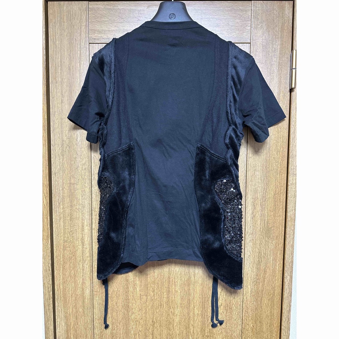 【最終価格】コムデギャルソンオムプリュス 18SS ファー付スパンコールTシャツ