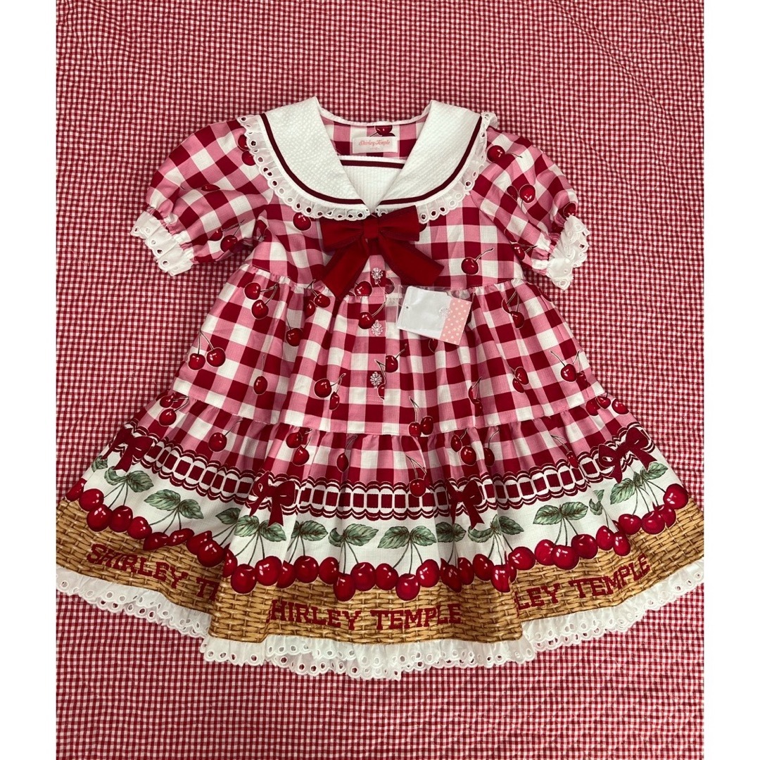 シャーリーテンプル　MI限定　ギンガムチェリー　ワンピース　新品キッズ服女の子用(90cm~)