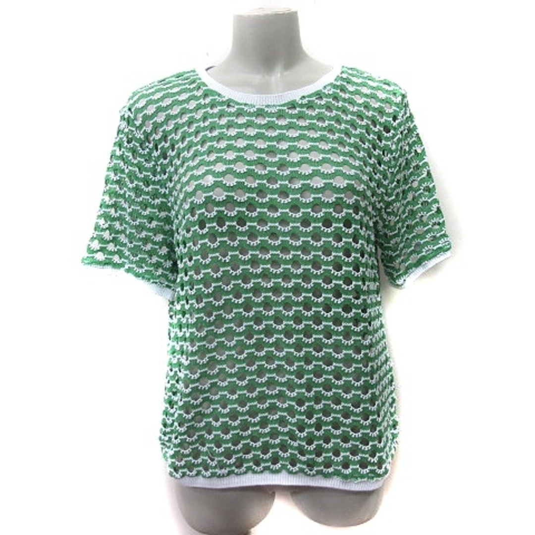 ZARA(ザラ)のザラ カットソー 半袖 刺繍 緑 グリーン 白 ホワイト /YI レディースのトップス(カットソー(半袖/袖なし))の商品写真