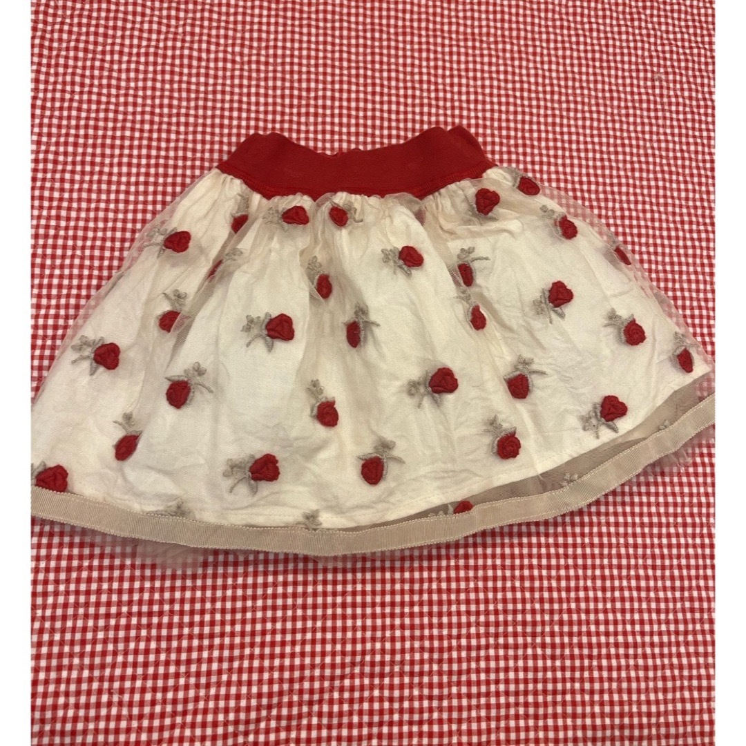 monnalisa モナリザ 薔薇 刺繍 スカート お花 バラ - スカート