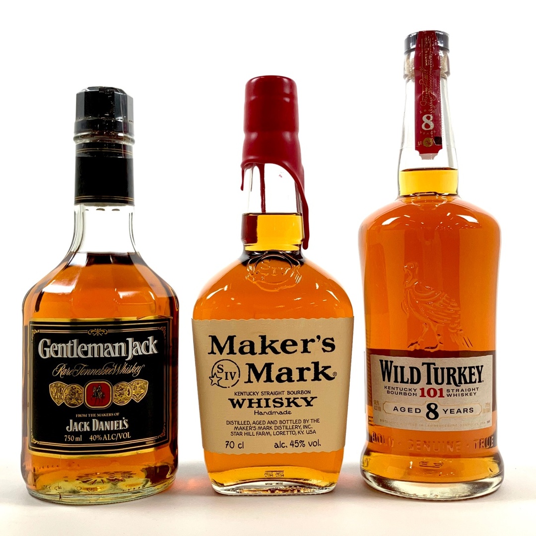 うのにもお得な情報満載！ 3本 JACK DANIEL'S Maker's Mark WILD TURKEY アメリカン ウイスキー