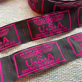 刺繍タグ　10枚セット　USA   ピンク(各種パーツ)