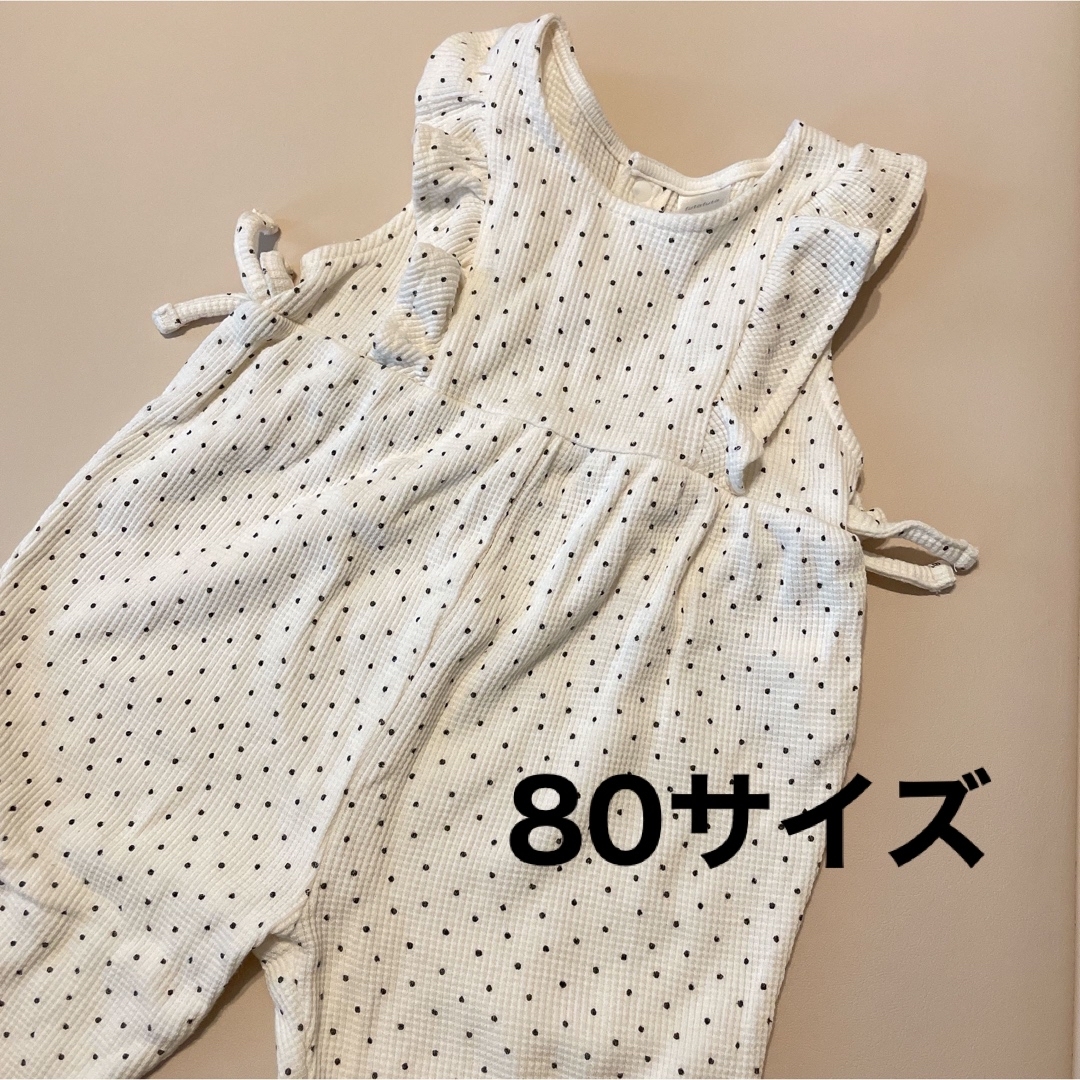 futafuta(フタフタ)のfutafuta ドットサロペット 80 キッズ/ベビー/マタニティのベビー服(~85cm)(ロンパース)の商品写真