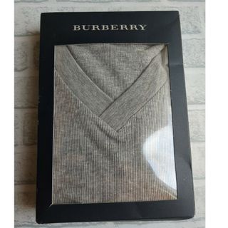 バーバリー(BURBERRY)の【新品未使用】バーバリー　BURBERRY リブネックTシャツ　M グレー(シャツ)