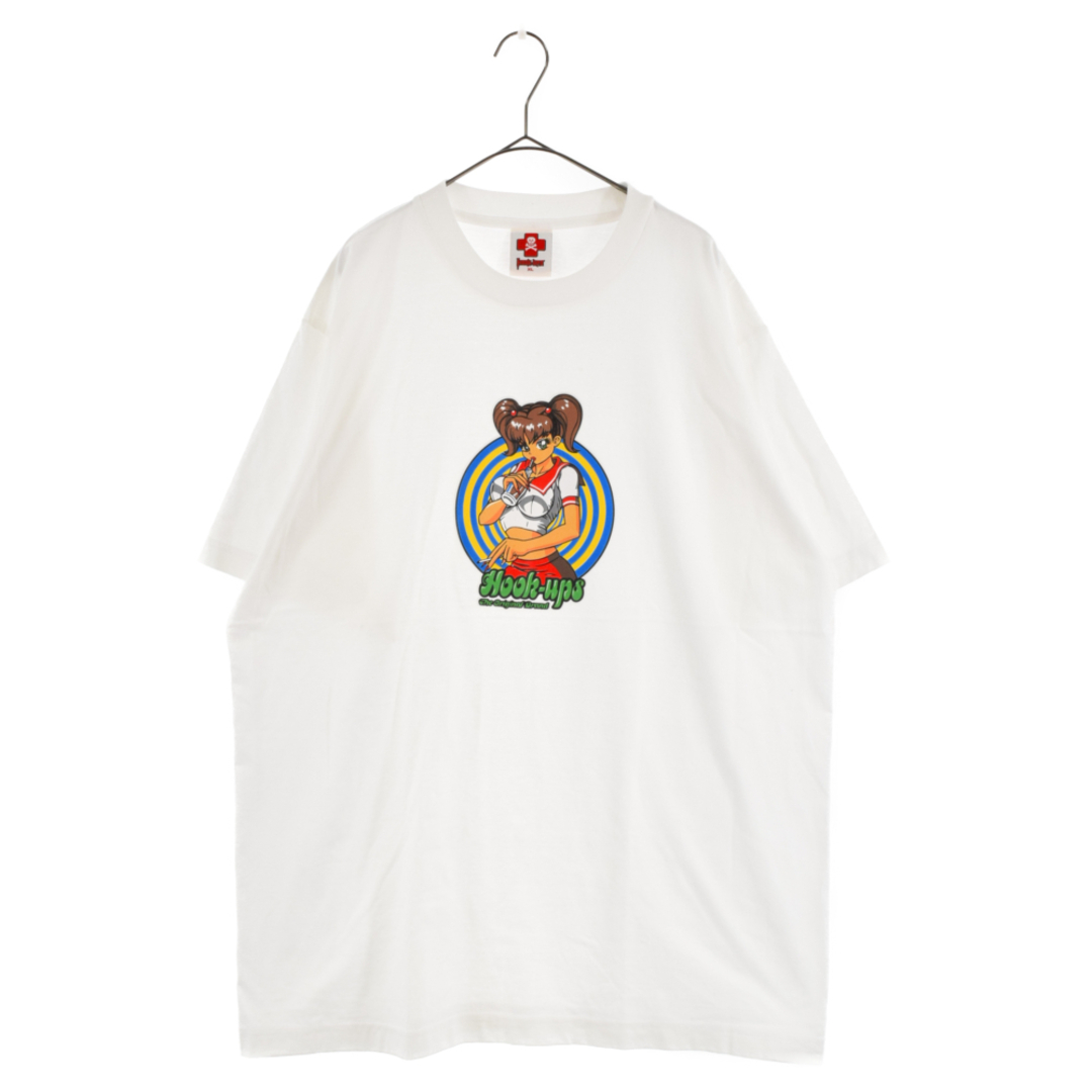 HOOK-UPS フックアップス 00S アニメプリントTシャツ アメリカ製 半袖カットソー ホワイトのサムネイル