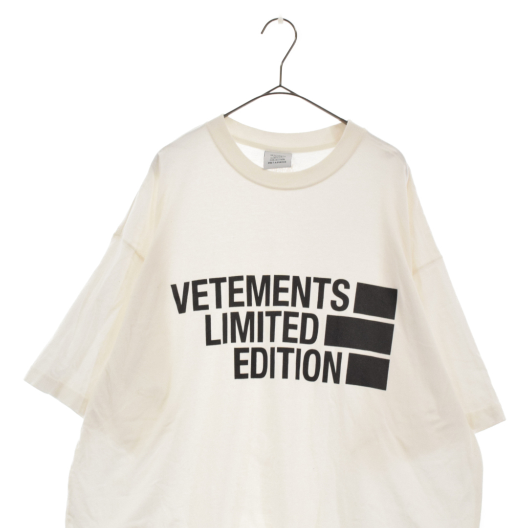 VETEMENTS ヴェトモン 21SS Limited Edition Big Logo Tee リミテッドエディションビッグロゴ 半袖Tシャツカットソー UE51TR810W ホワイト