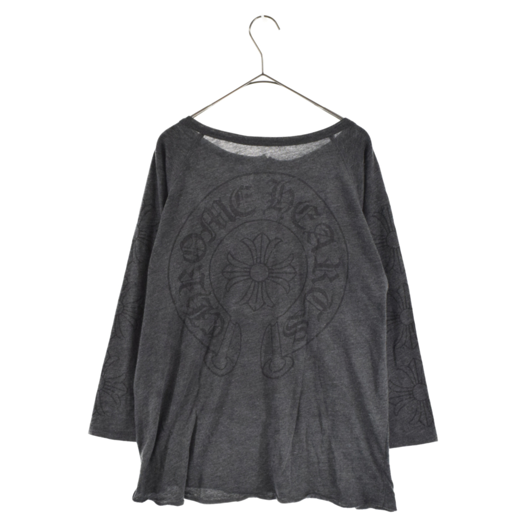 Chrome Hearts(クロムハーツ)のCHROME HEARTS クロムハーツ ヘンリーネック アームCHプラスロゴ 7分袖 長袖Tシャツ ロングスリーブカットソー グレー メンズのトップス(Tシャツ/カットソー(七分/長袖))の商品写真