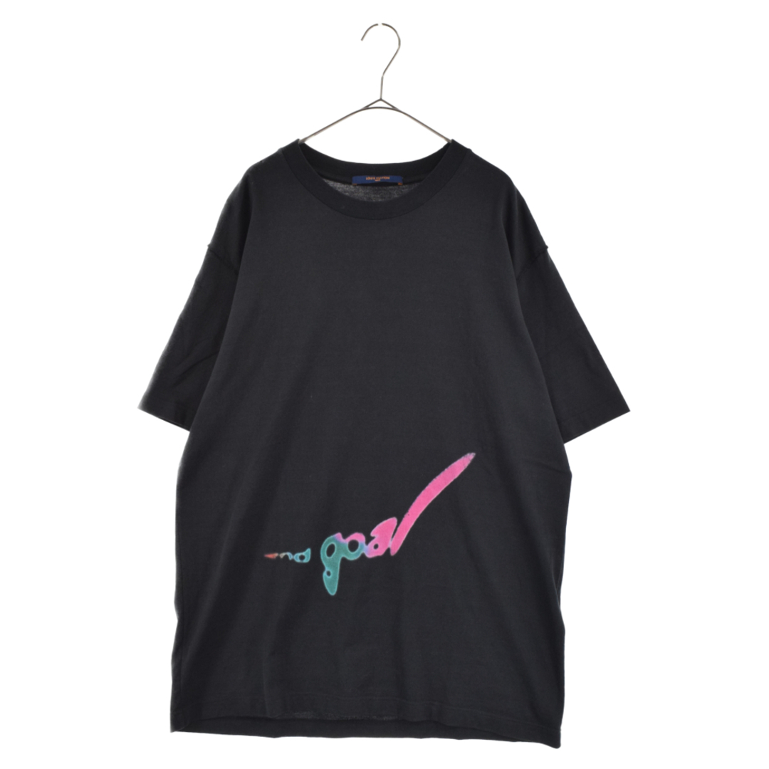 LOUIS VUITTON ルイヴィトン 21AW End Goal Tee エンドゴールプリント コットン半袖Tシャツ カットソー ブラック HLY84W55センチ肩幅