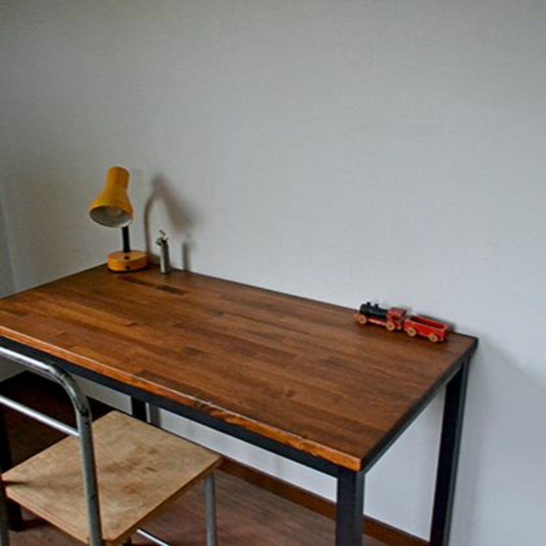 Work table walnut color iron legのサムネイル