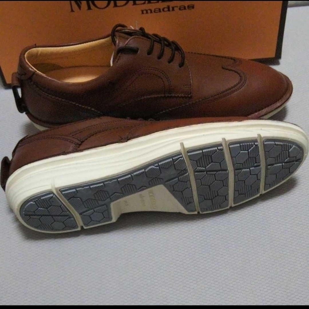 madras(マドラス)の新品20900円☆madras MODELLO ウイングチップレザースニーカー茶 メンズの靴/シューズ(スニーカー)の商品写真